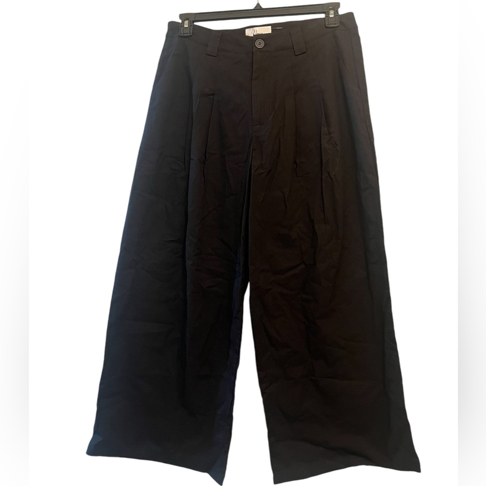 Verxy Black Cotton Spandex Wide Leg Pant